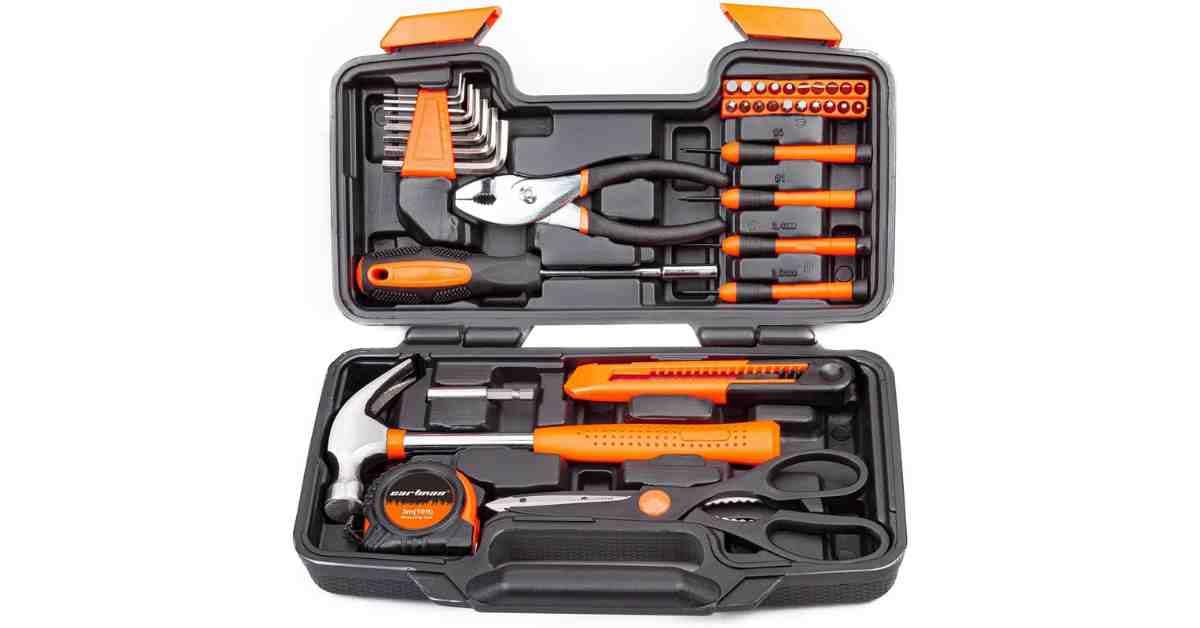 Piece Tool Set General Household Hand Kit with Plastic Toolbox