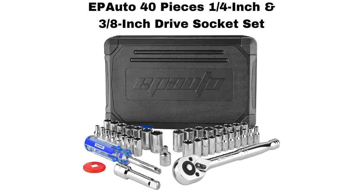 EPAuto 40 Pieces 1/4-Inch & 3/8-Inch Drive Socket Set